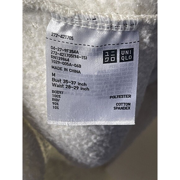 Uniqlo Sweatshirt Women’s Sweatshirt Cream/Ivory Soft Fleece Type Pullover Med - Picture 4 of 10